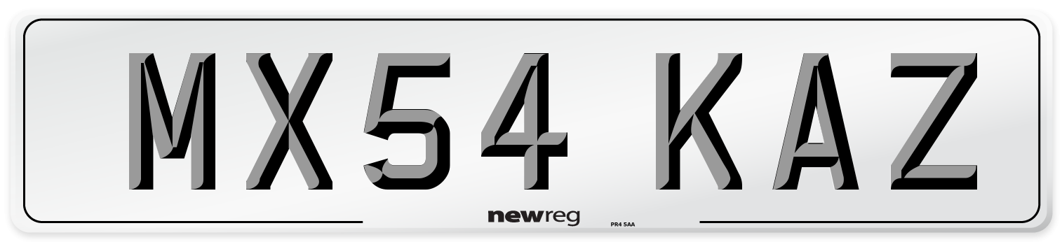 MX54 KAZ Number Plate from New Reg